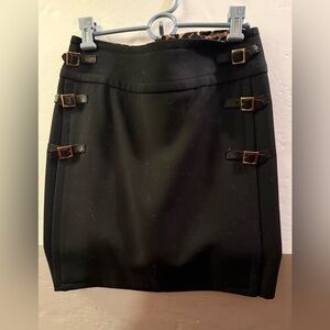 Dolce & Gabbana Black Pencil Skirt with Buckle Details